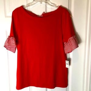 Talbots NEW WITH TAGS Red BEAUTIFUL Blouse. Size M